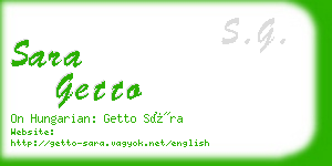 sara getto business card